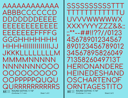 Round Modern Gothic Letter Number Alphabet