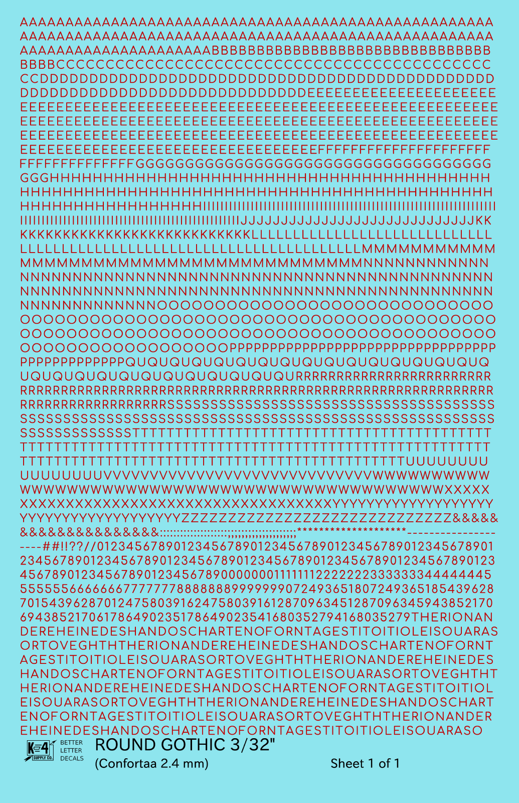 Round Modern Gothic Letter Number Alphabet