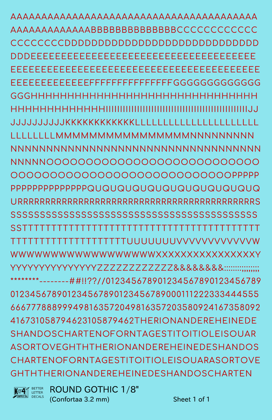 Round Modern Gothic Letter Number Alphabet