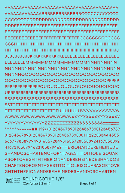 Round Modern Gothic Letter Number Alphabet