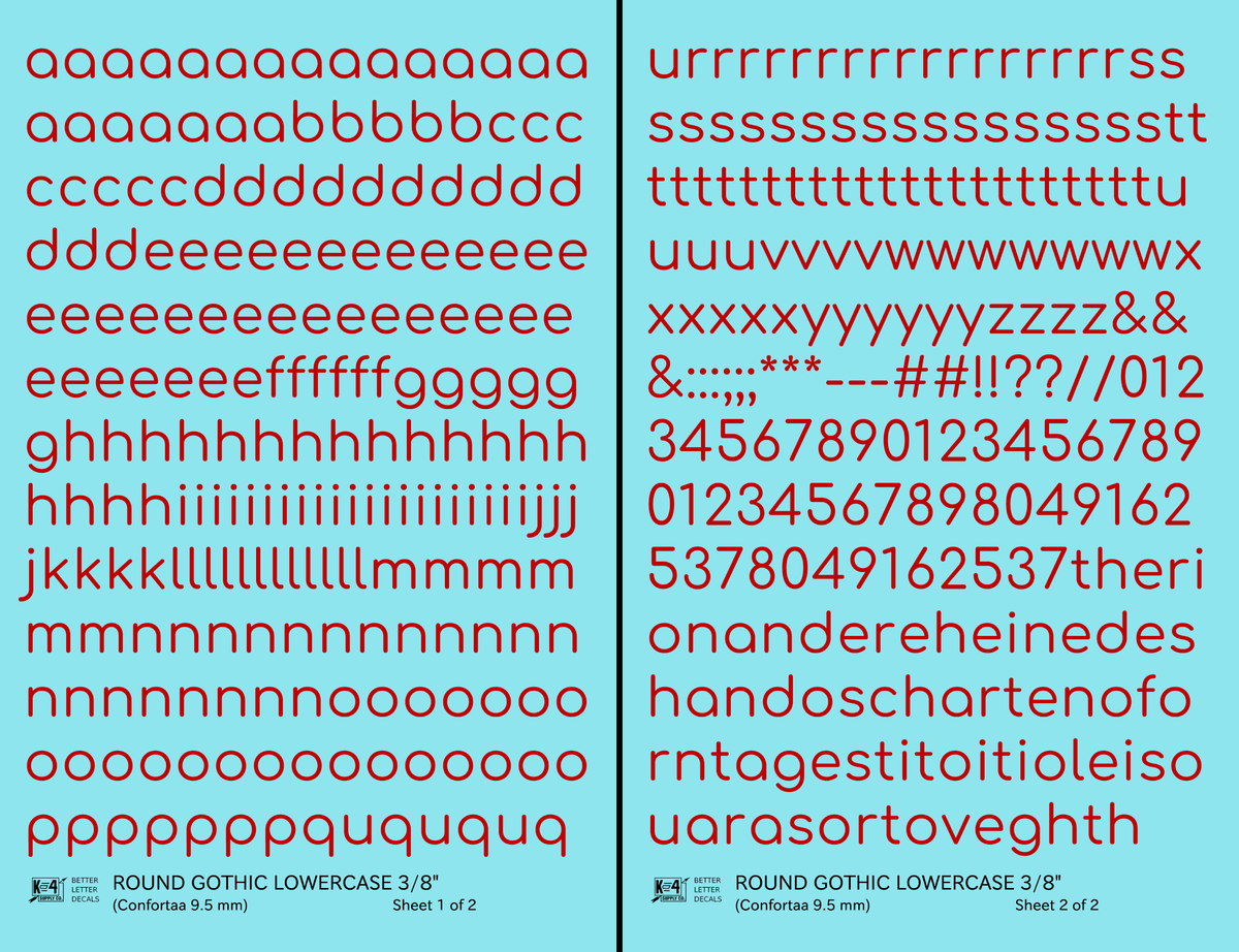 Lowercase Round Modern Gothic Letter Alphabet