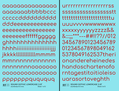 Lowercase Round Modern Gothic Letter Alphabet