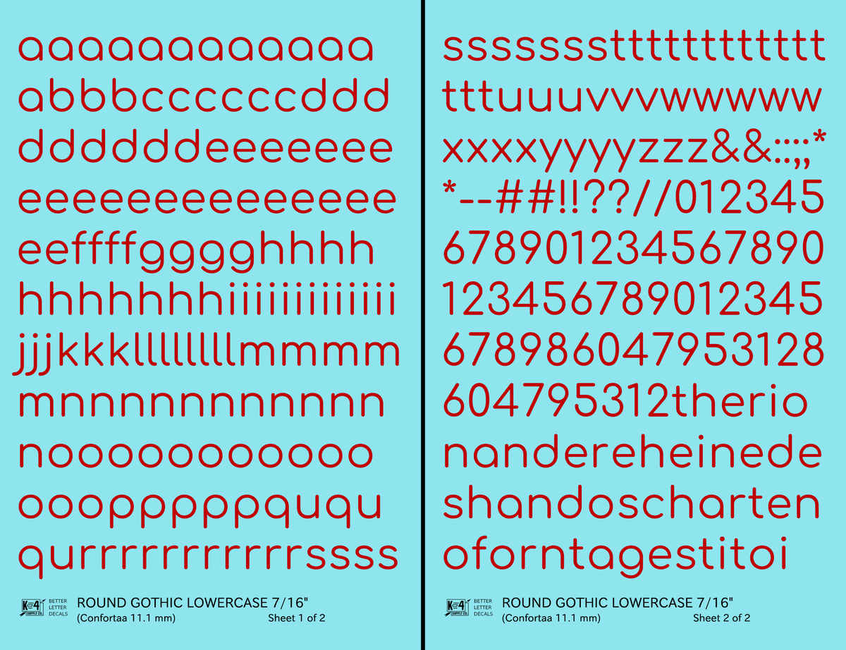 Lowercase Round Modern Gothic Letter Alphabet