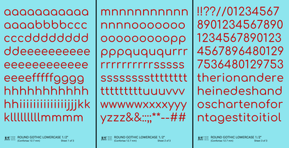 Lowercase Round Modern Gothic Letter Alphabet