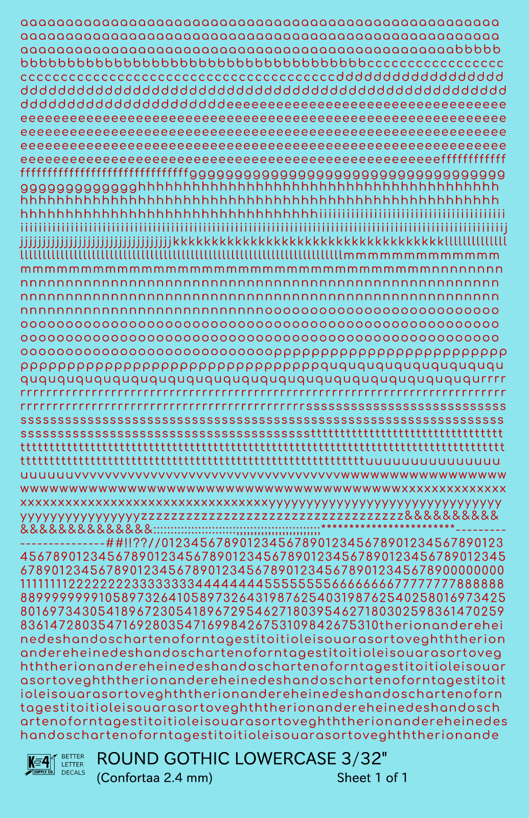 Lowercase Round Modern Gothic Letter Alphabet
