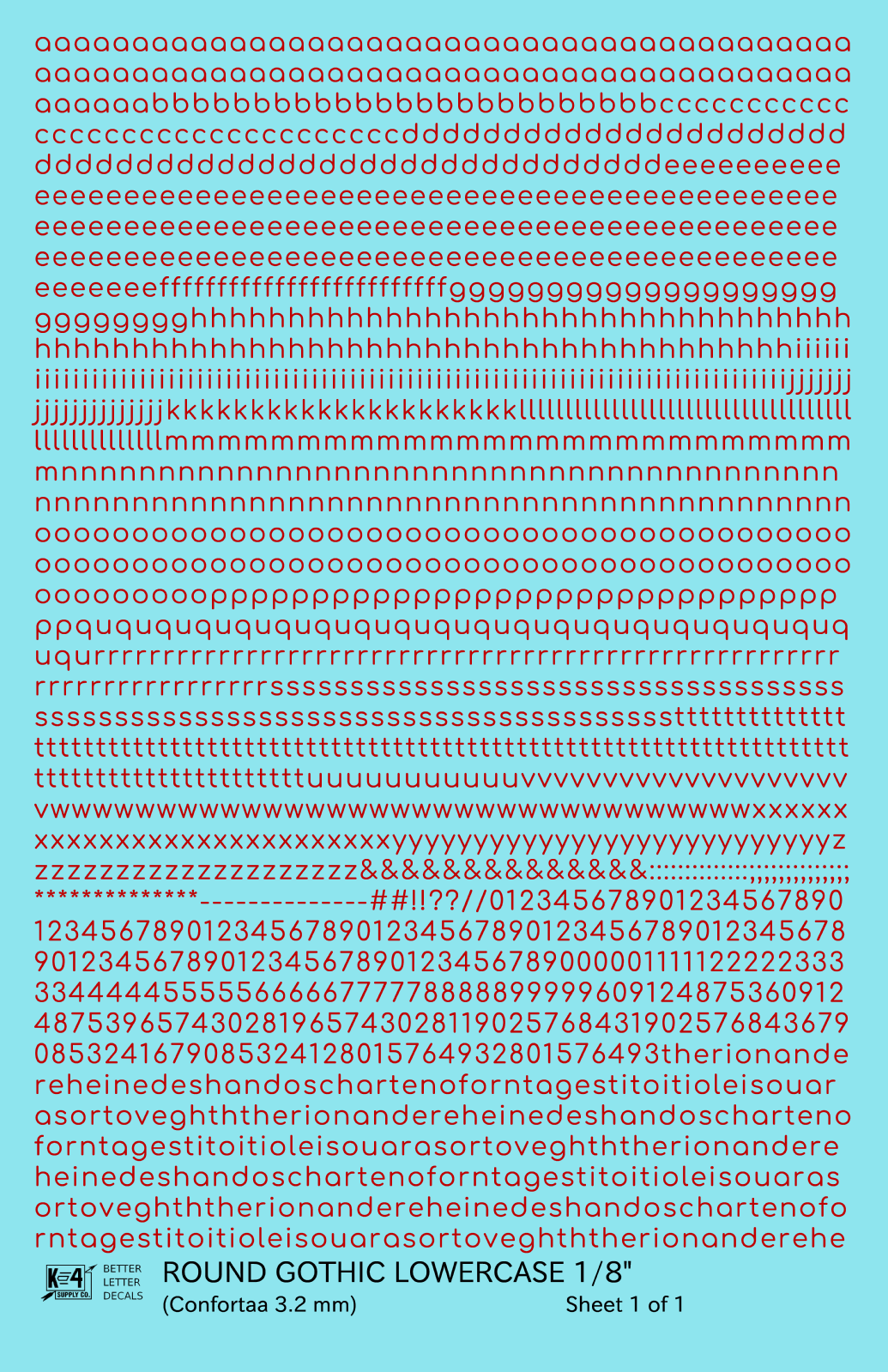 Lowercase Round Modern Gothic Letter Alphabet