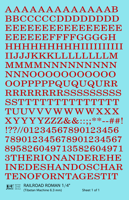 Railroad Roman Letter Number Alphabet