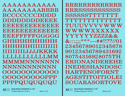 Railroad Roman Letter Number Alphabet