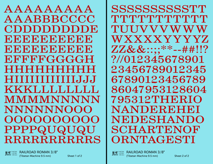 Railroad Roman Letter Number Alphabet