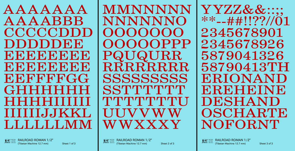 Railroad Roman Letter Number Alphabet