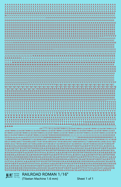 Railroad Roman Letter Number Alphabet