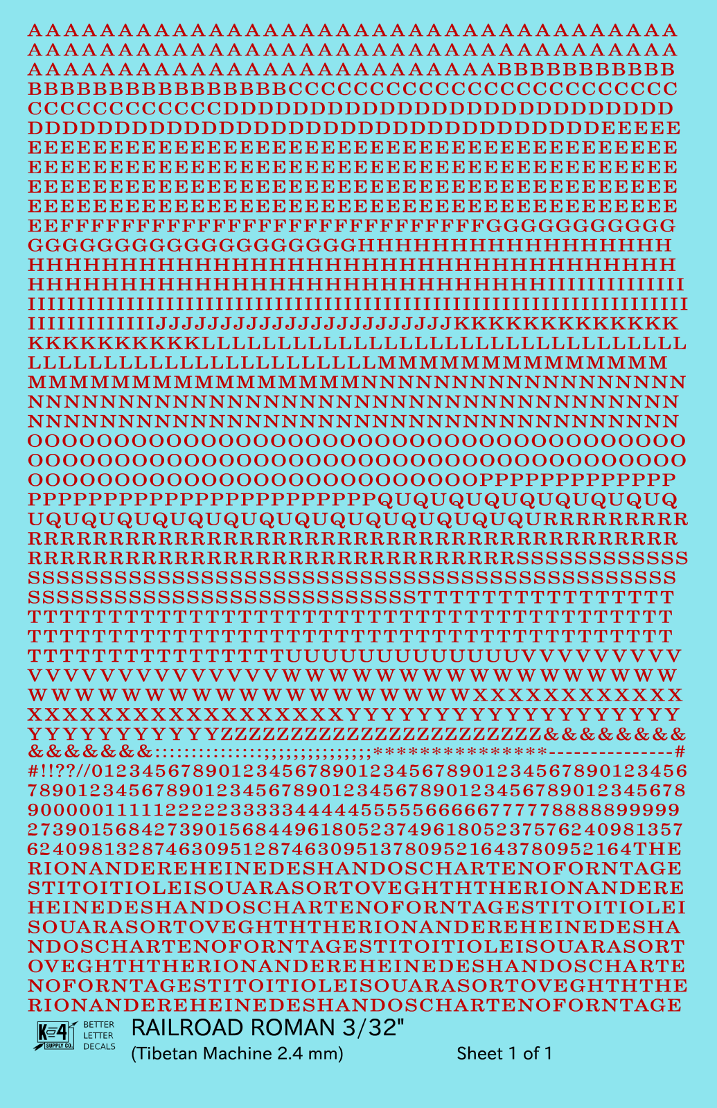 Railroad Roman Letter Number Alphabet
