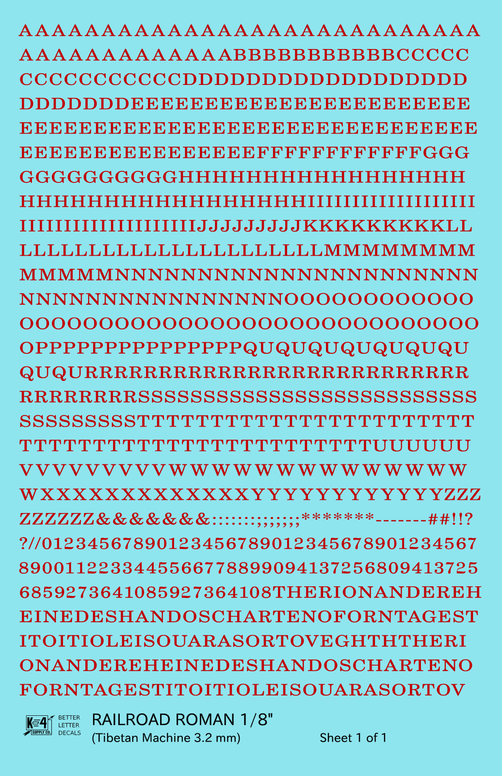 Railroad Roman Letter Number Alphabet