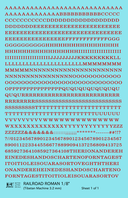 Railroad Roman Letter Number Alphabet