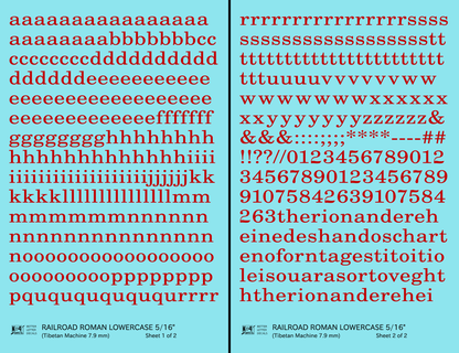 Lowercase Railroad Roman Letter Number Alphabet