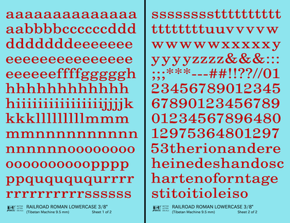 Lowercase Railroad Roman Letter Number Alphabet