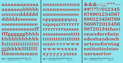 Lowercase Railroad Roman Letter Number Alphabet