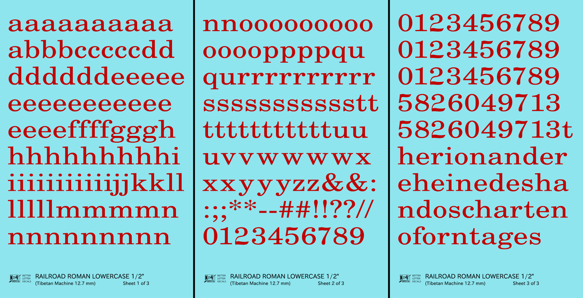 Lowercase Railroad Roman Letter Number Alphabet