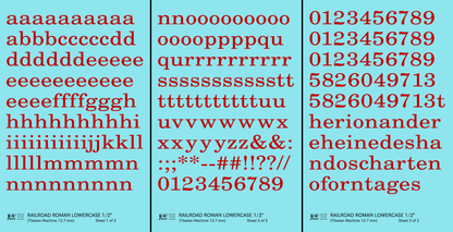 Lowercase Railroad Roman Letter Number Alphabet