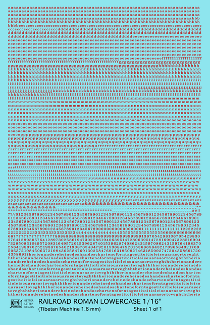 Lowercase Railroad Roman Letter Number Alphabet