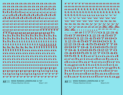 Lowercase Wide Roman Letter Number Alphabet