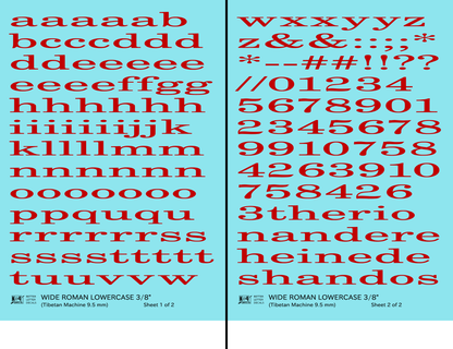 Lowercase Wide Roman Letter Number Alphabet