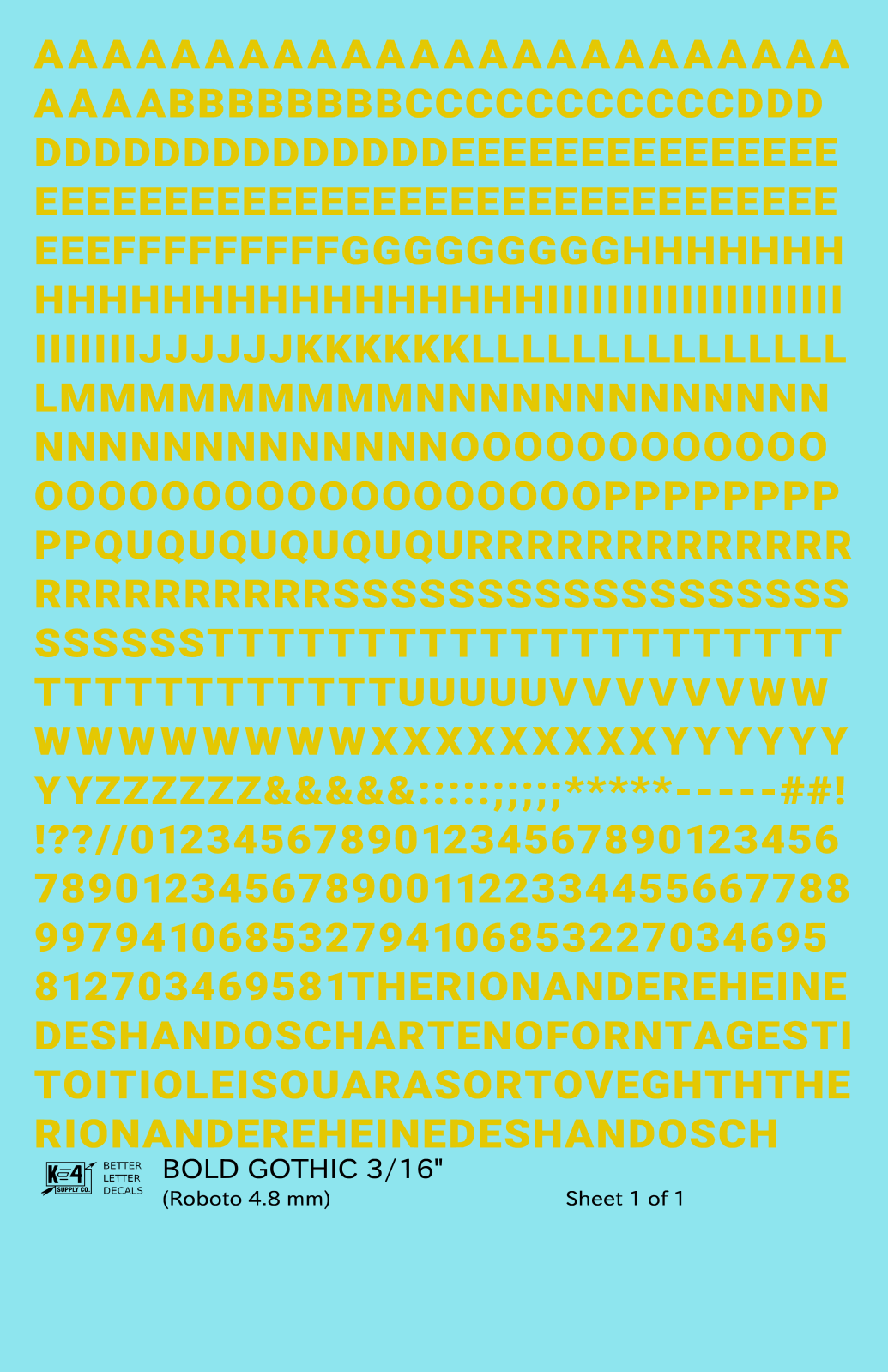 Bold Gothic Letter Number Alphabet