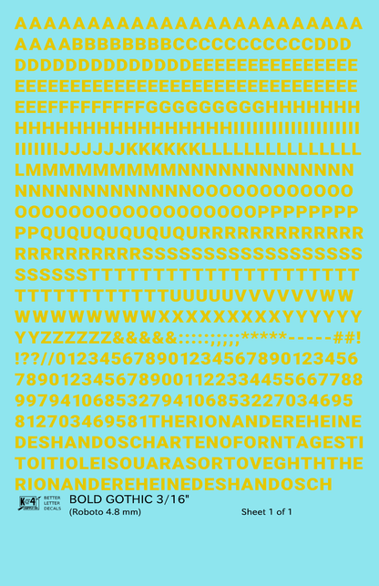 Bold Gothic Letter Number Alphabet