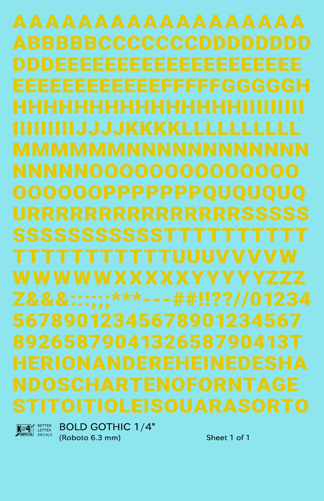 Bold Gothic Letter Number Alphabet