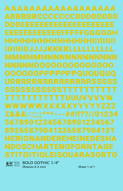 Bold Gothic Letter Number Alphabet