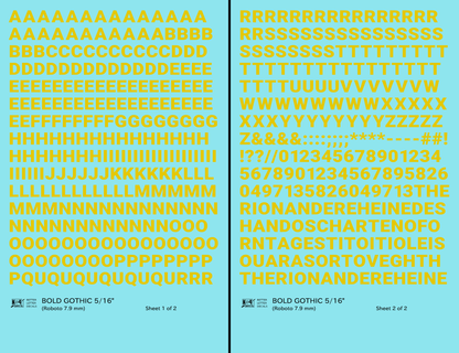 Bold Gothic Letter Number Alphabet