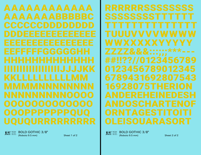Bold Gothic Letter Number Alphabet