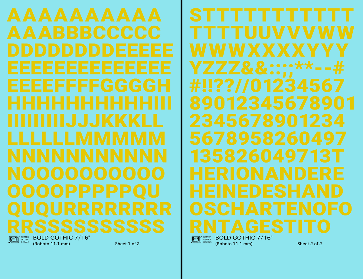 Bold Gothic Letter Number Alphabet