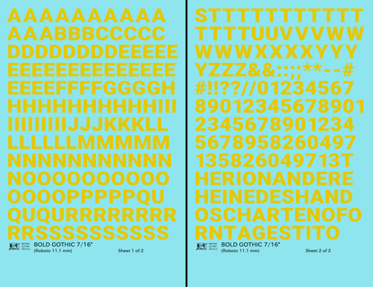 Bold Gothic Letter Number Alphabet