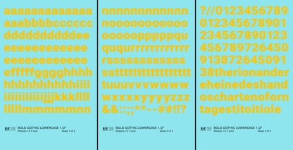 Lowercase Bold Gothic Letter Number Alphabet