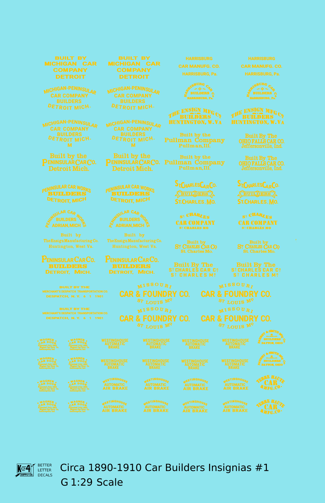 1900 Era Various Car Builder Insignias
