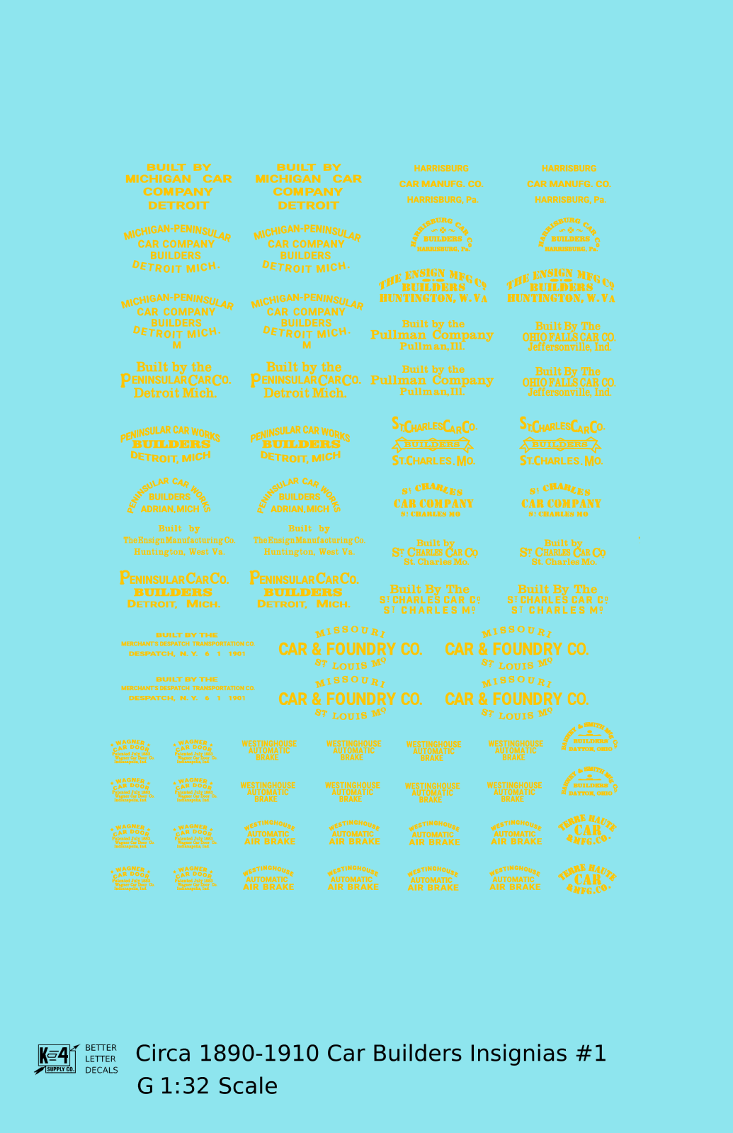 1900 Era Various Car Builder Insignias
