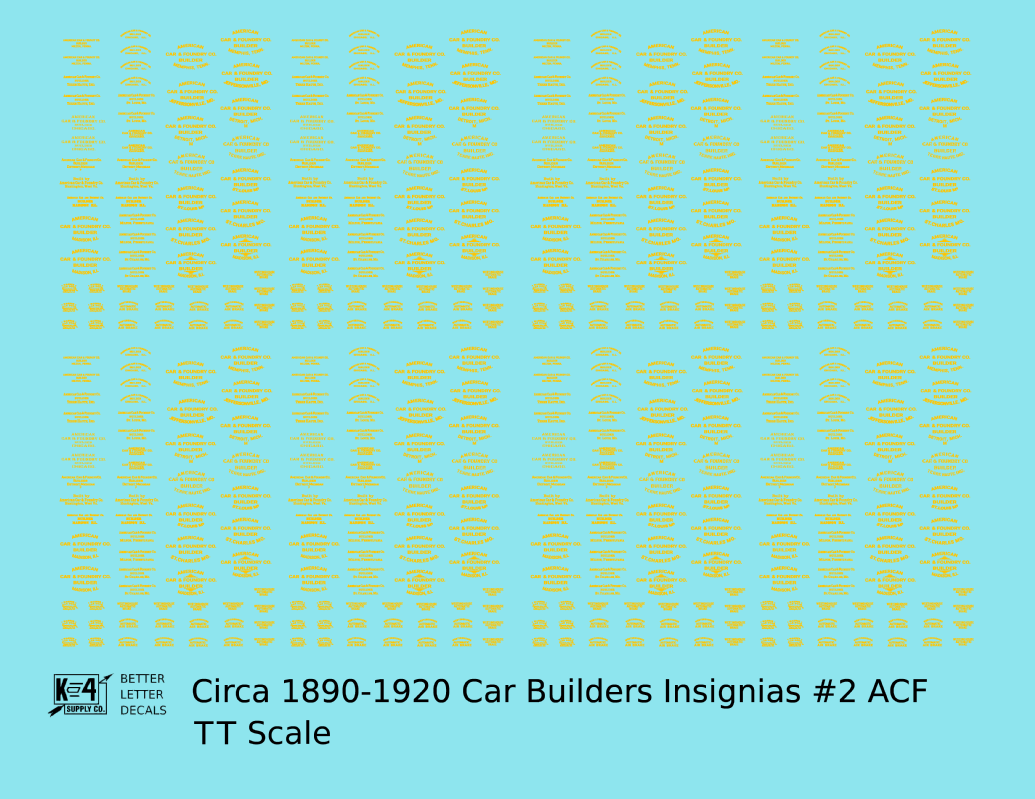 1900 Era ACF Car Builder Insignias