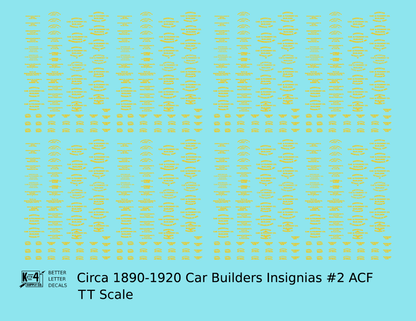 1900 Era ACF Car Builder Insignias