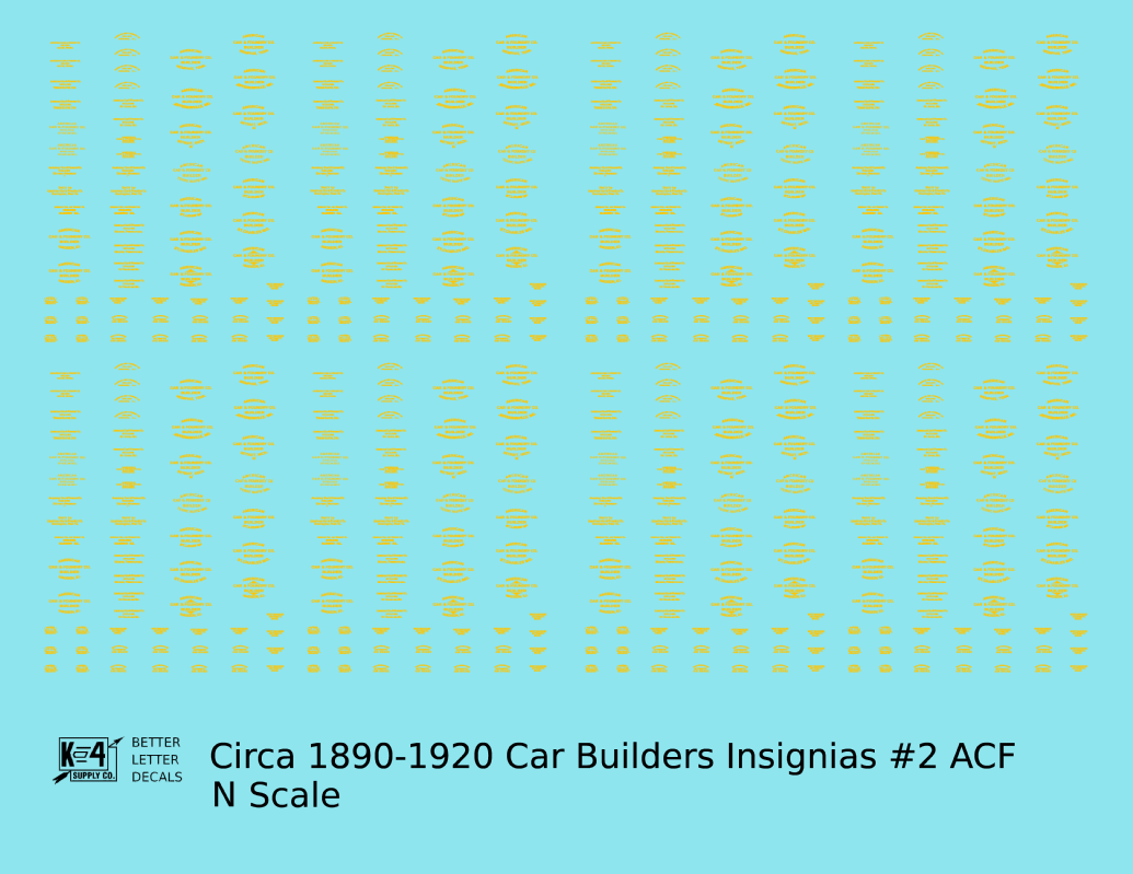 1900 Era ACF Car Builder Insignias