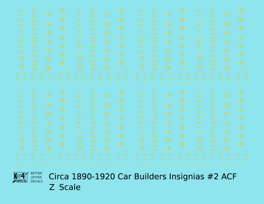 1900 Era ACF Car Builder Insignias