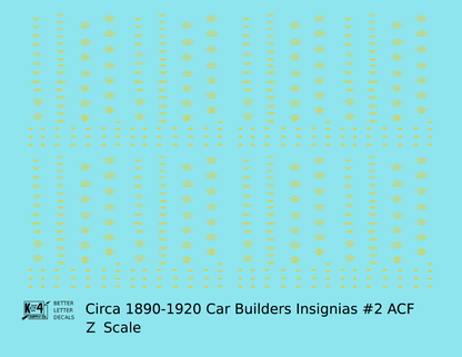 1900 Era ACF Car Builder Insignias
