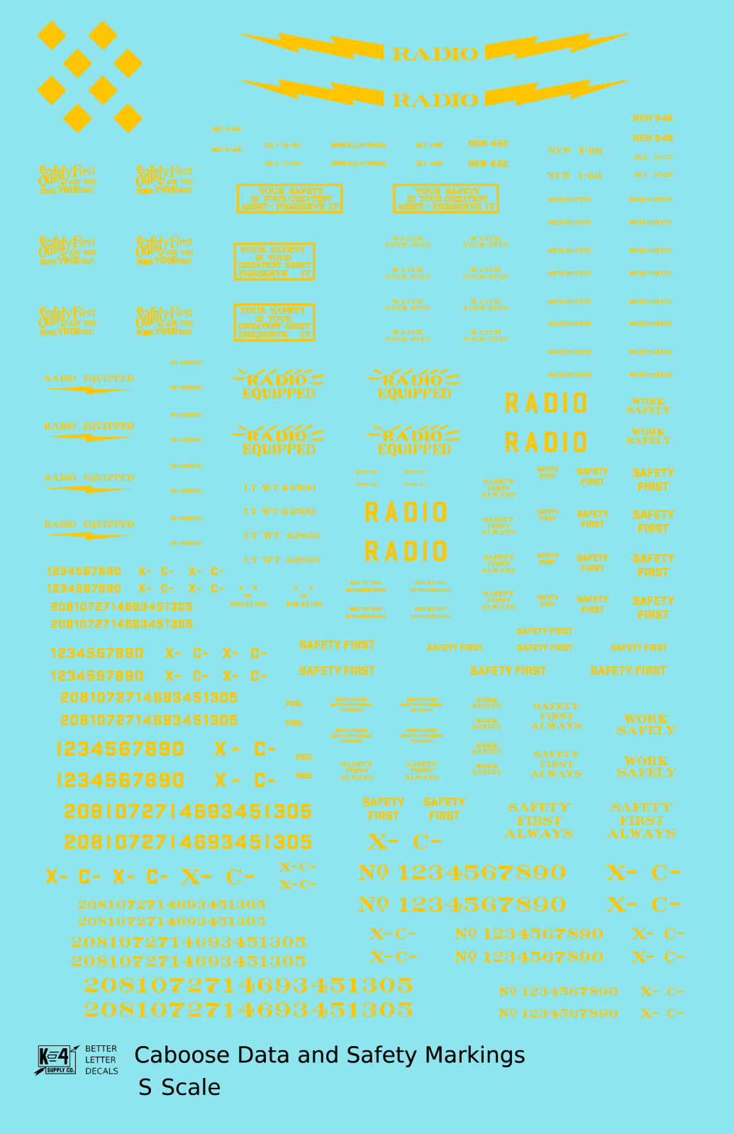 Caboose Data and Markings