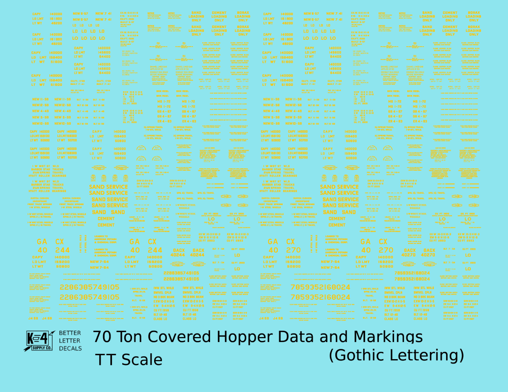 Dimensional and Weight Data 70 Ton Covered Hopper Gothic Font