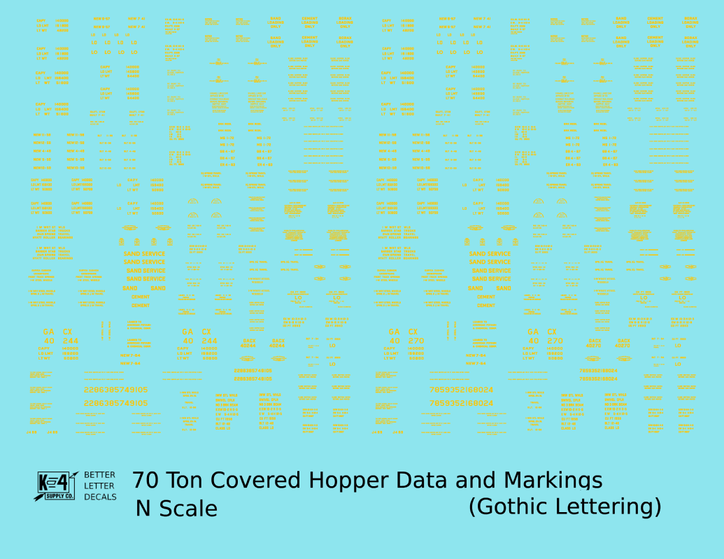 Dimensional and Weight Data 70 Ton Covered Hopper Gothic Font