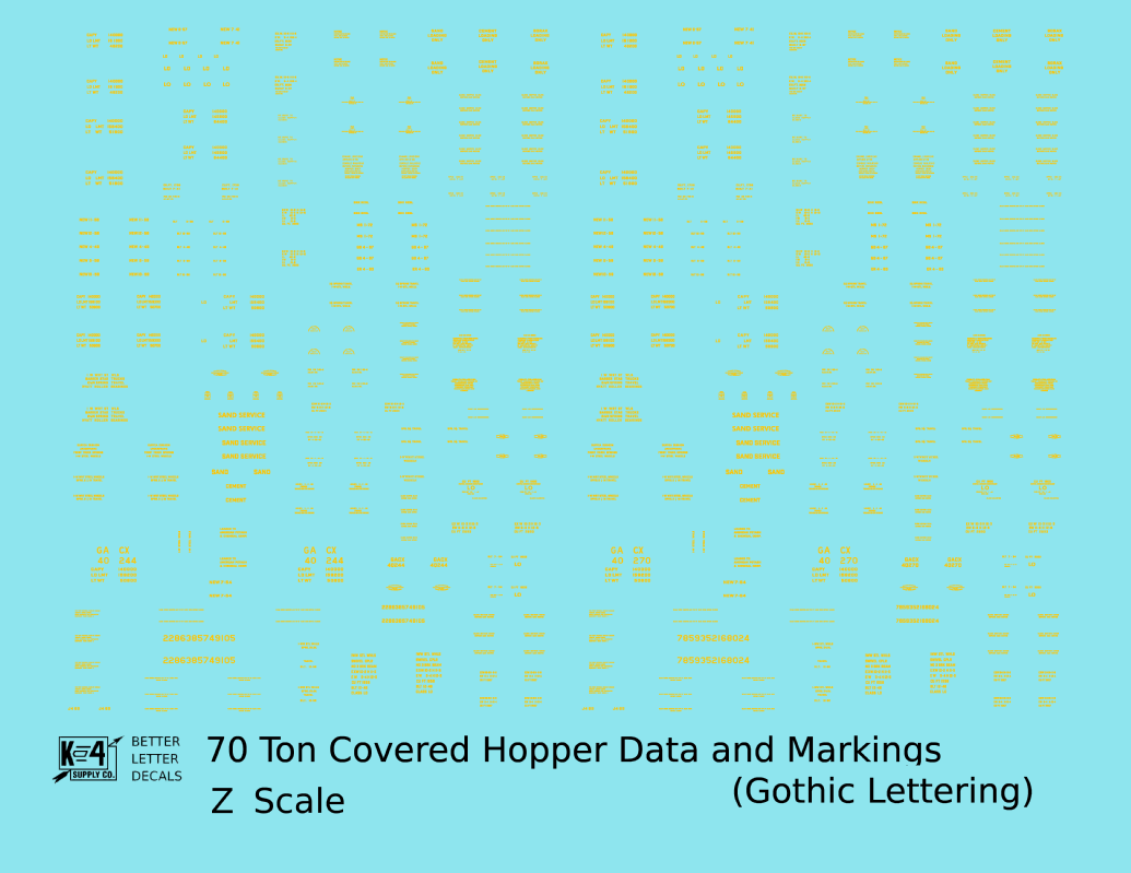 Dimensional and Weight Data 70 Ton Covered Hopper Gothic Font