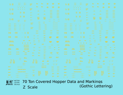 Dimensional and Weight Data 70 Ton Covered Hopper Gothic Font