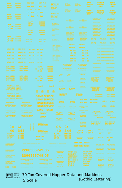 Dimensional and Weight Data 70 Ton Covered Hopper Gothic Font