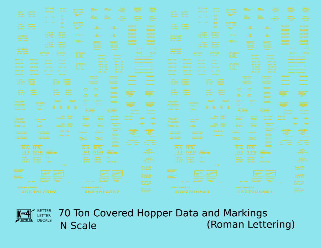 Data Only 70 Ton Covered Hopper Railroad Roman