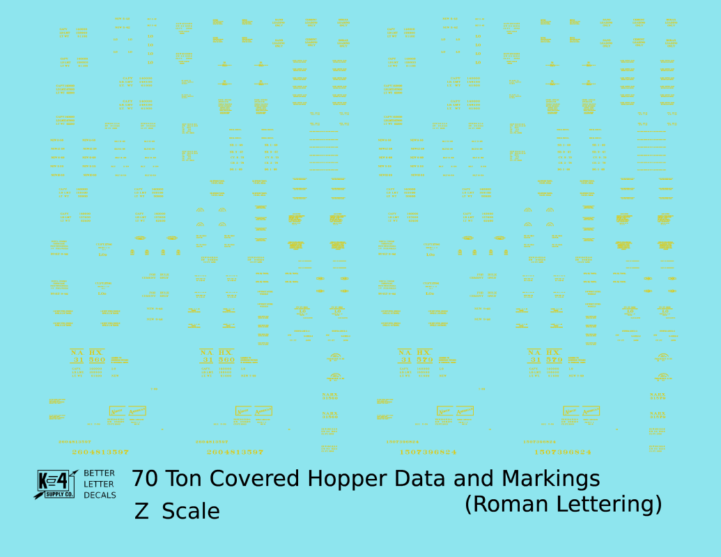 Data Only 70 Ton Covered Hopper Railroad Roman